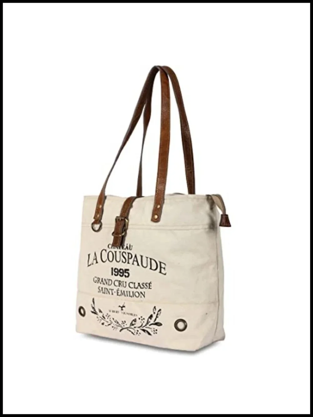 Upcycled Canvas and Leather Shoulder Bag Tote Hobo Boho Handbag